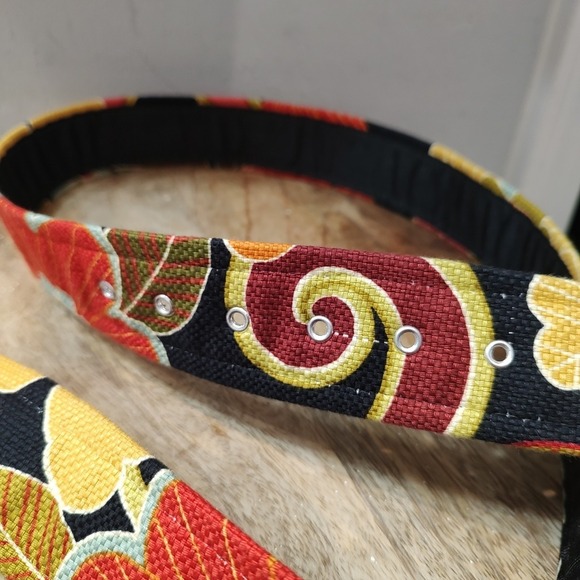 Loopty Loo Fabric Floral Belt Women Flower Buckle Fall Boho 49" Long Sz XL - Picture 4 of 7